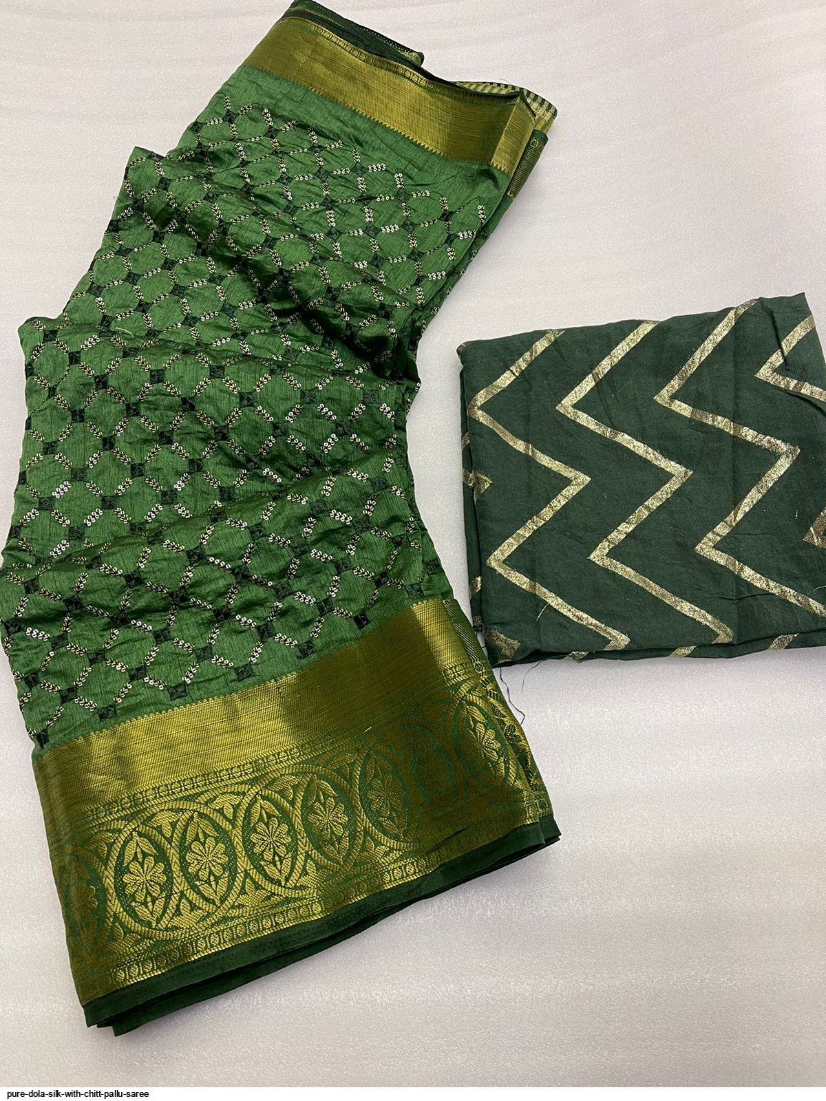 Pure Dola Silk with Chitt Pallu saree
