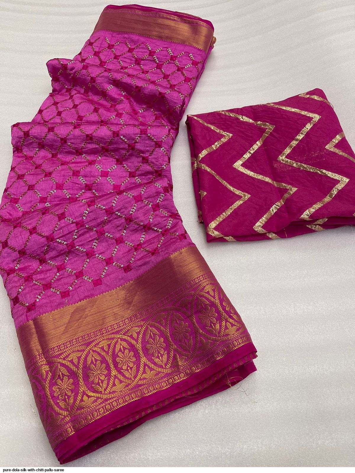 Pure Dola Silk with Chitt Pallu saree