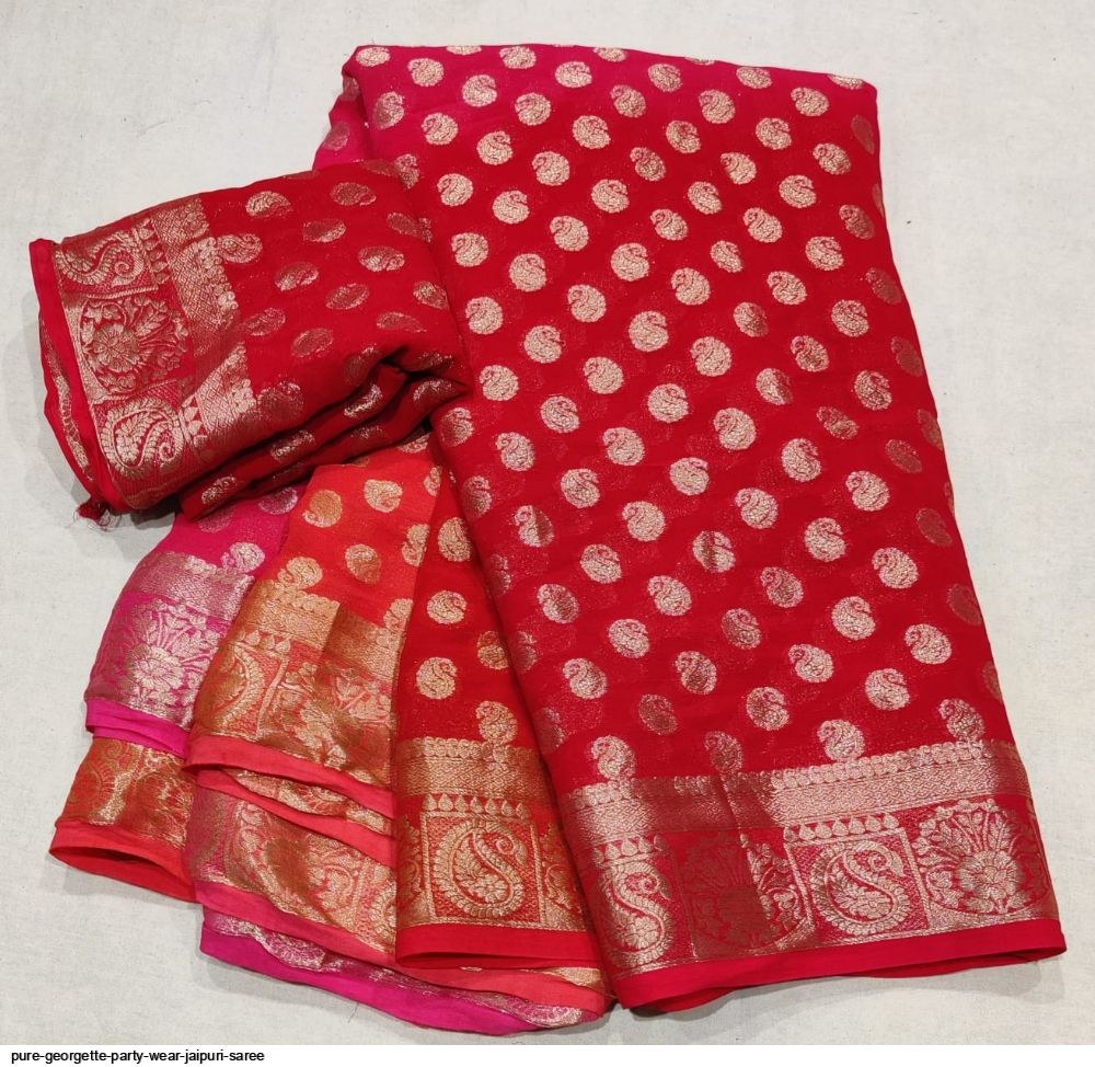Party wear Jaipuri Printed Cotton Saree at Rs 380 in 24 Parganas | ID:  2851683901333