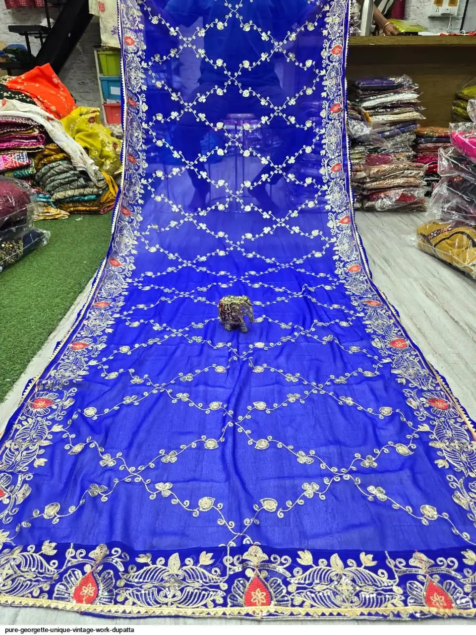 PURE GEORGETTE UNIQUE VINTAGE WORK DUPATTA 4