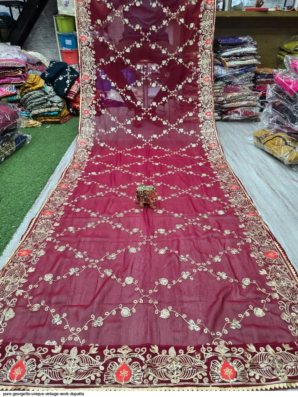 PURE GEORGETTE UNIQUE VINTAGE WORK DUPATTA 2