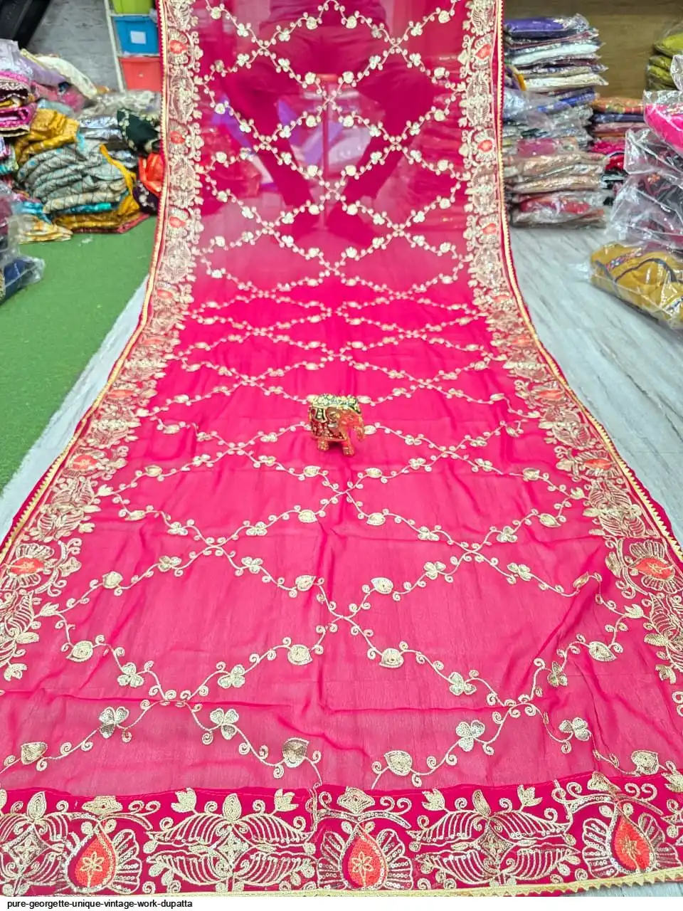 PURE GEORGETTE UNIQUE VINTAGE WORK DUPATTA 1