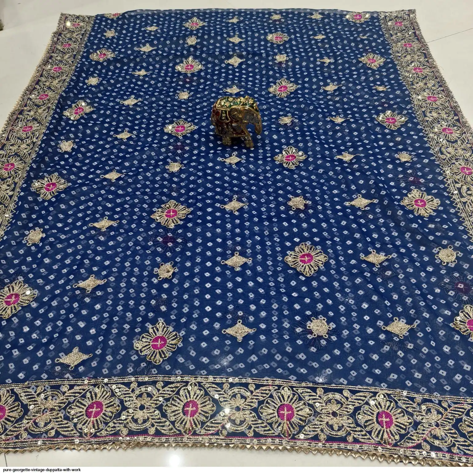 PURE GEORGETTE VINTAGE DUPPATTA WITH WORK C