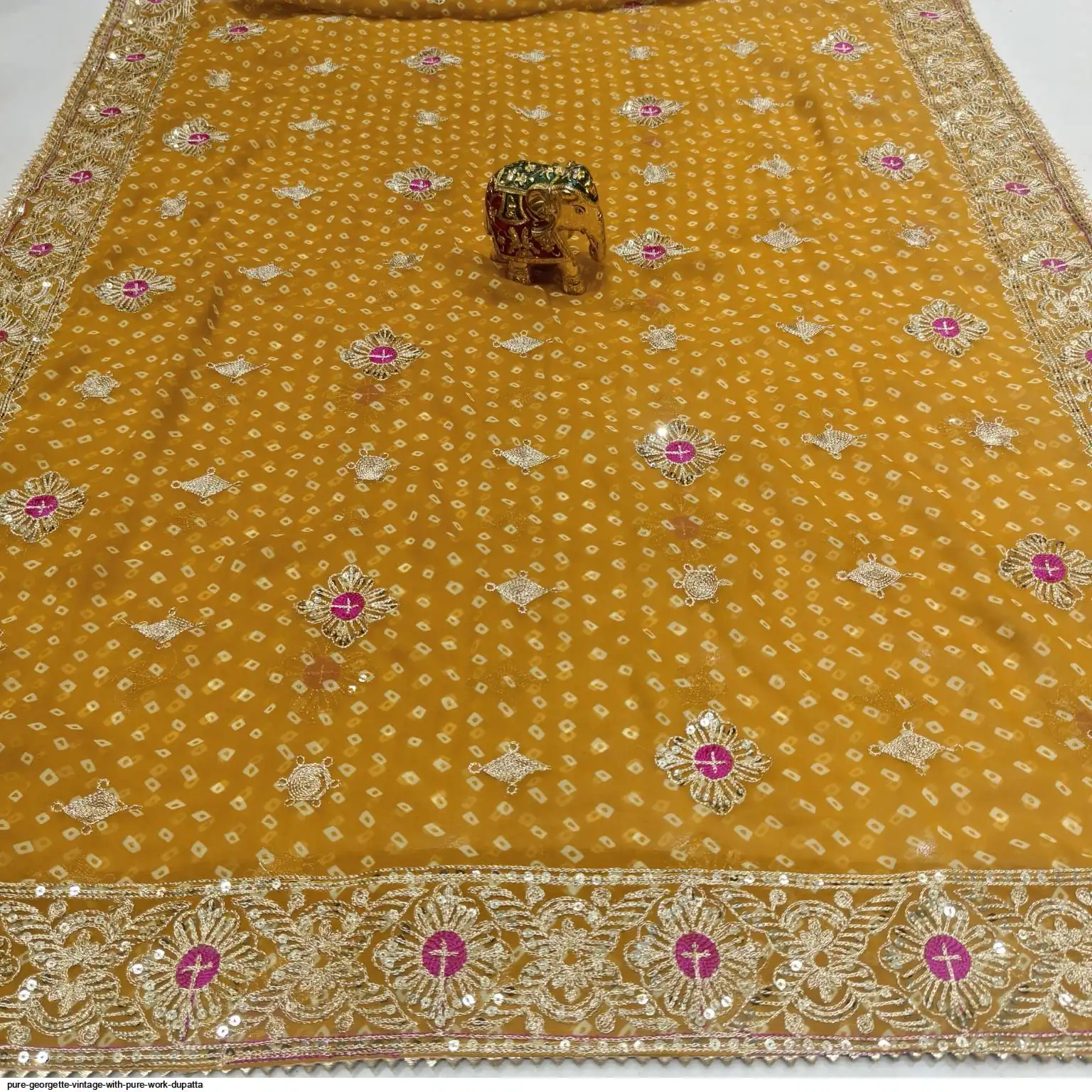 PURE GEORGETTE VINTAGE WITH PURE WORK DUPATTA 5