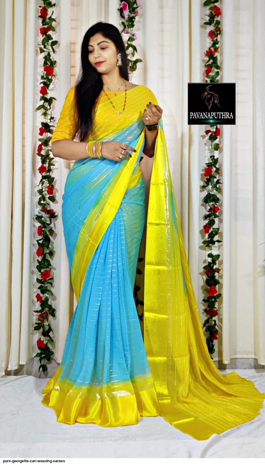 BGT41 Pure Georgette Wholesale Saree 1 Piece Catalog Catalog