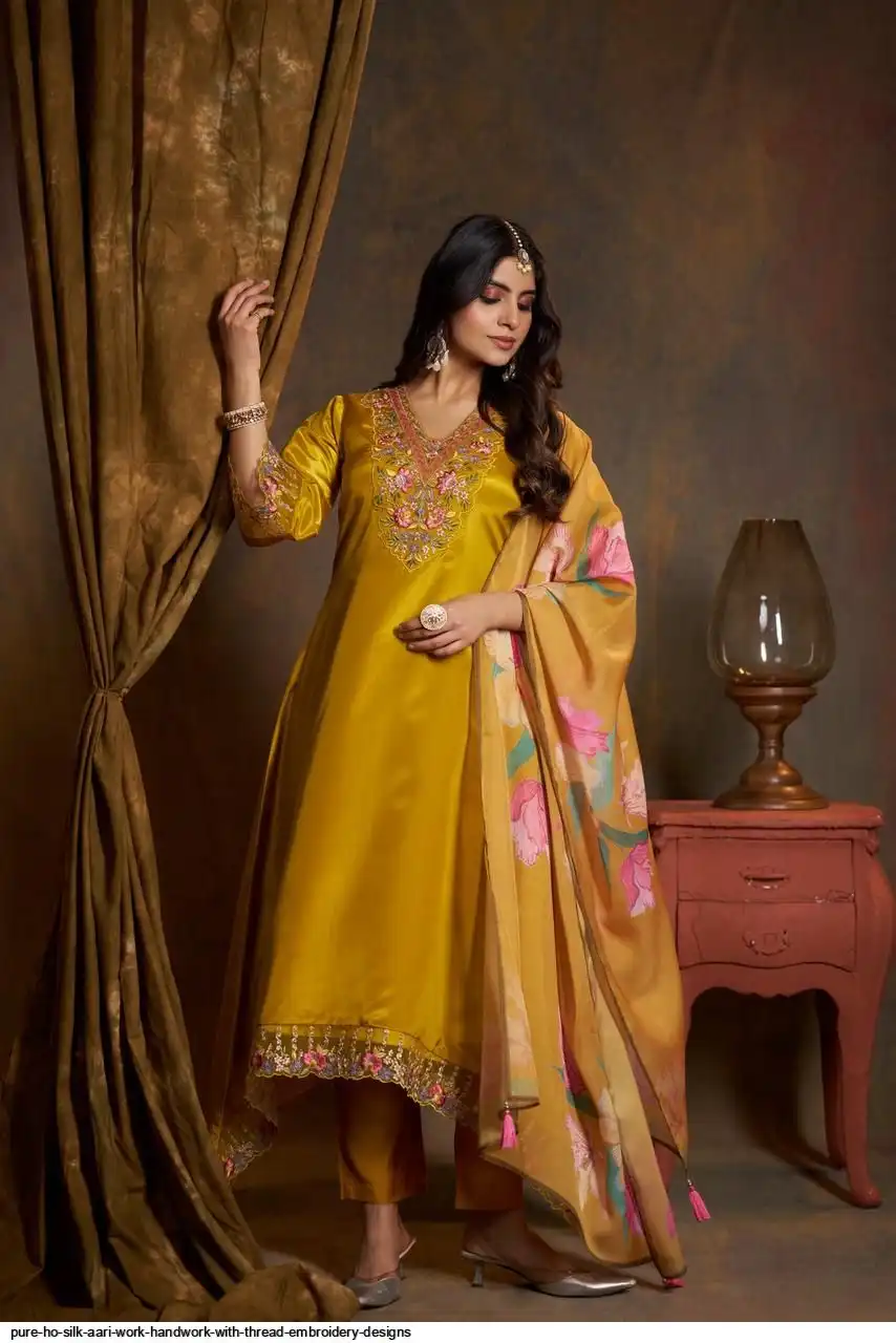 PURE HO SILK AARI WORK HANDWORK WITH THREAD EMBROIDERY DESIGNS 2