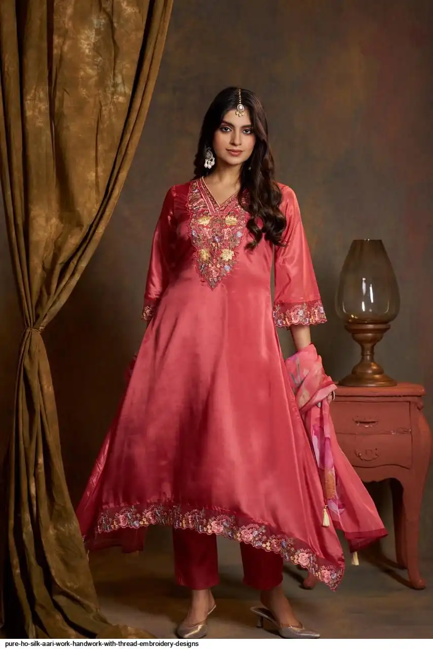 aari work dress design Cotton Aari Work Dress Material, Size: Large at 750/piece in Surat