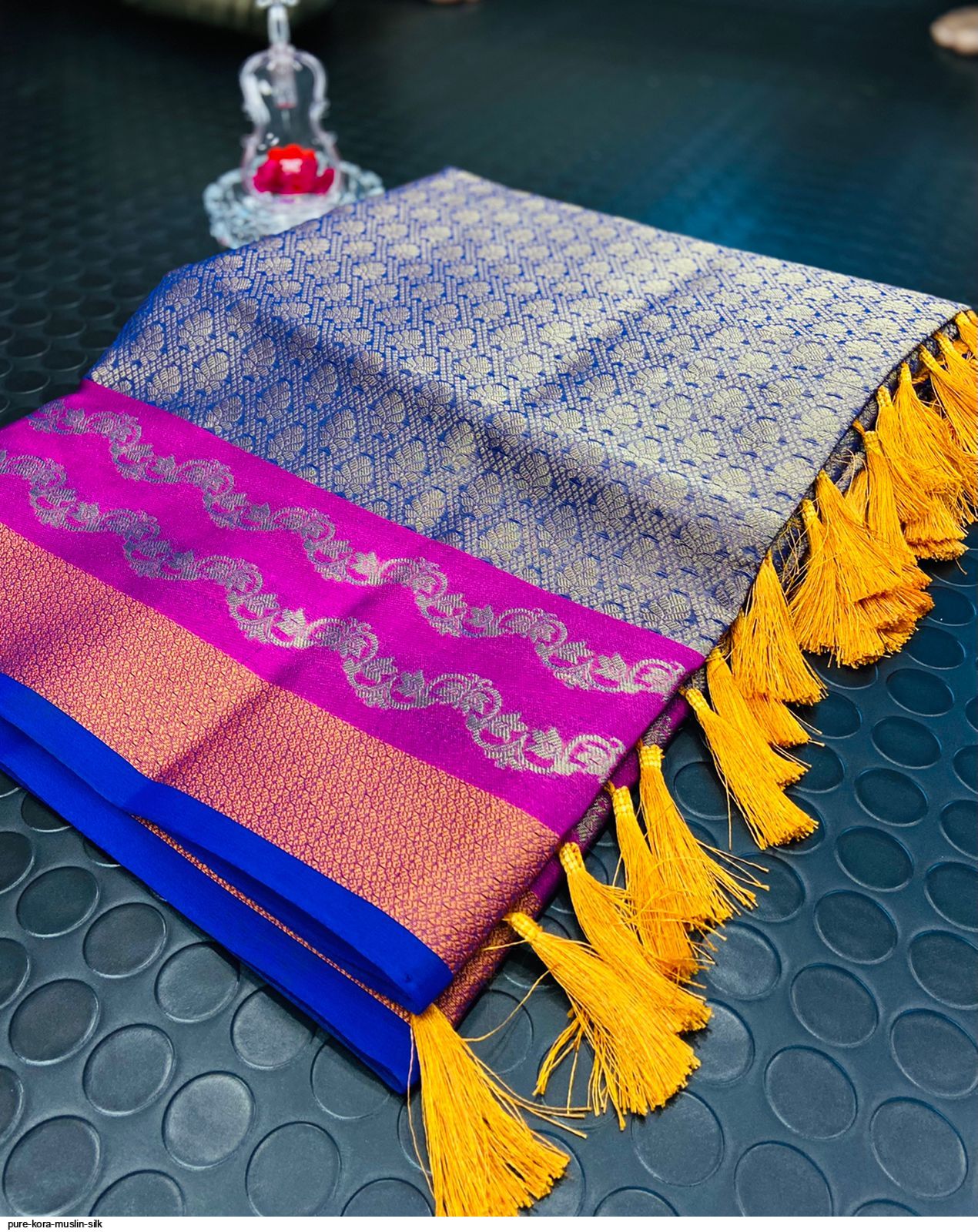 Buy Blue & Pink - Semi Kanchipuram Saree online | Semi Kanchipuram from  ShrusEternity