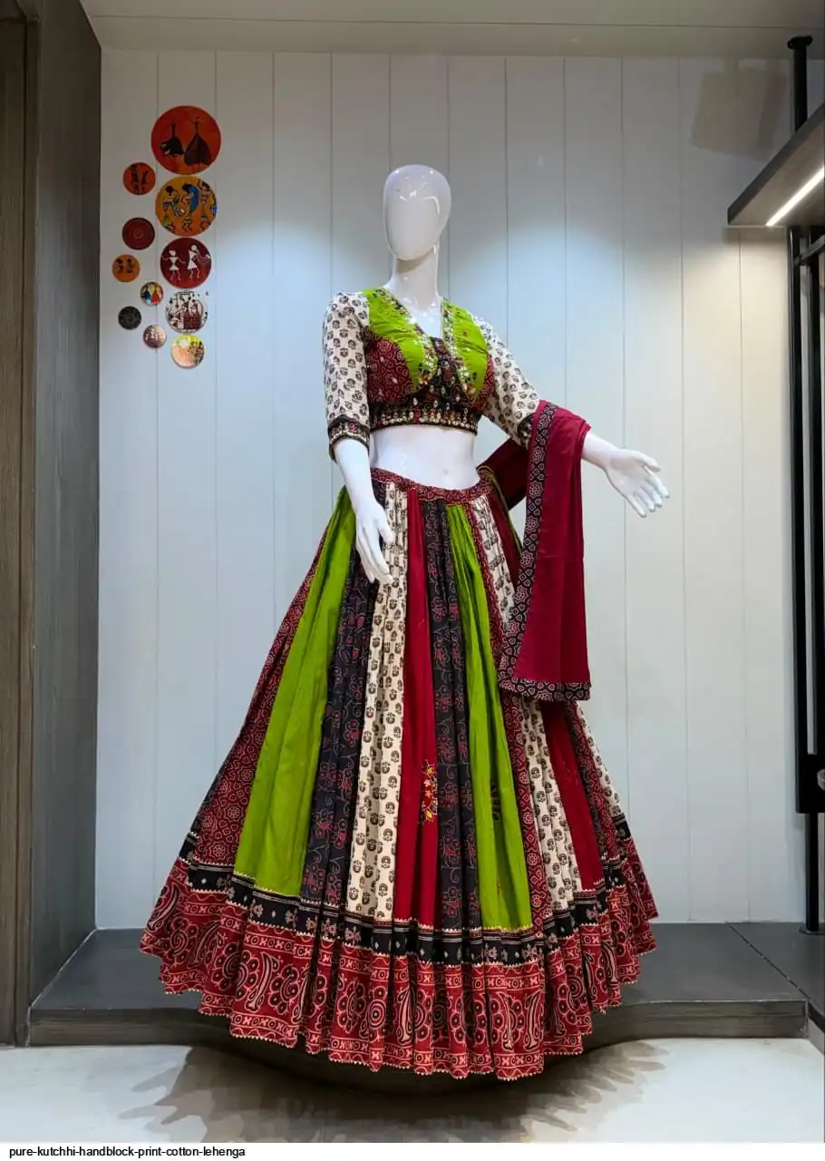 PURE KUTCHHI HANDBLOCK PRINT COTTON LEHENGA 1