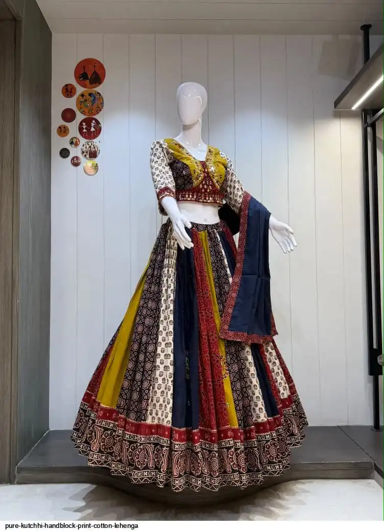 PURE KUTCHHI HANDBLOCK PRINT COTTON LEHENGA 2
