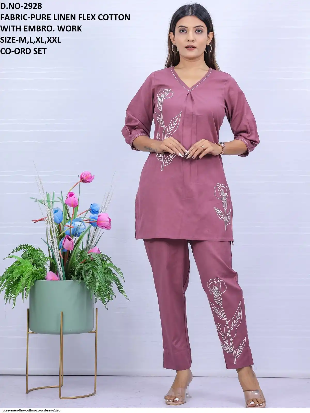 Pure linen flex cotton co-ord set 2928