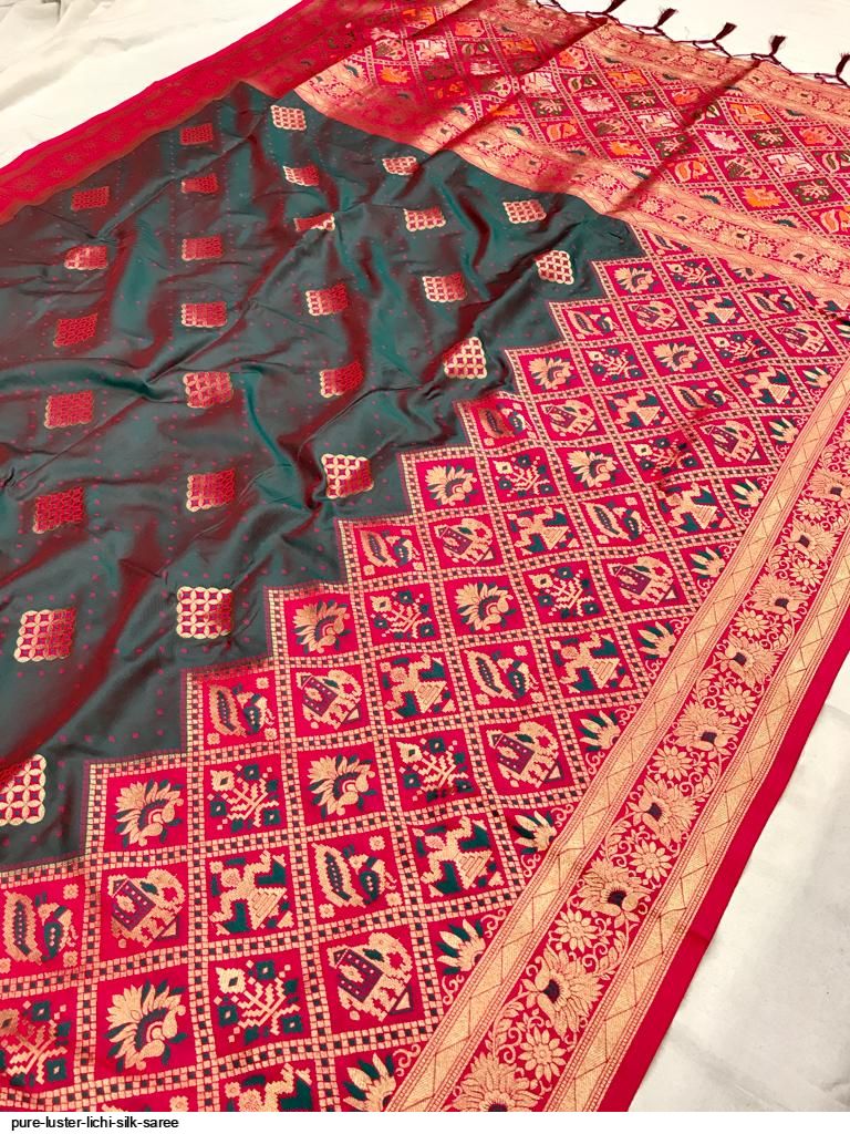 PURE LUSTER LICHI SILK SAREE E