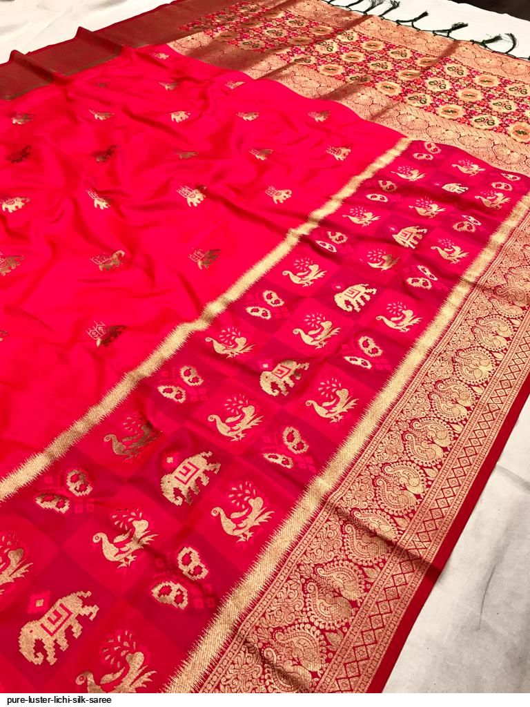 PURE LUSTER LICHI SILK SAREE G