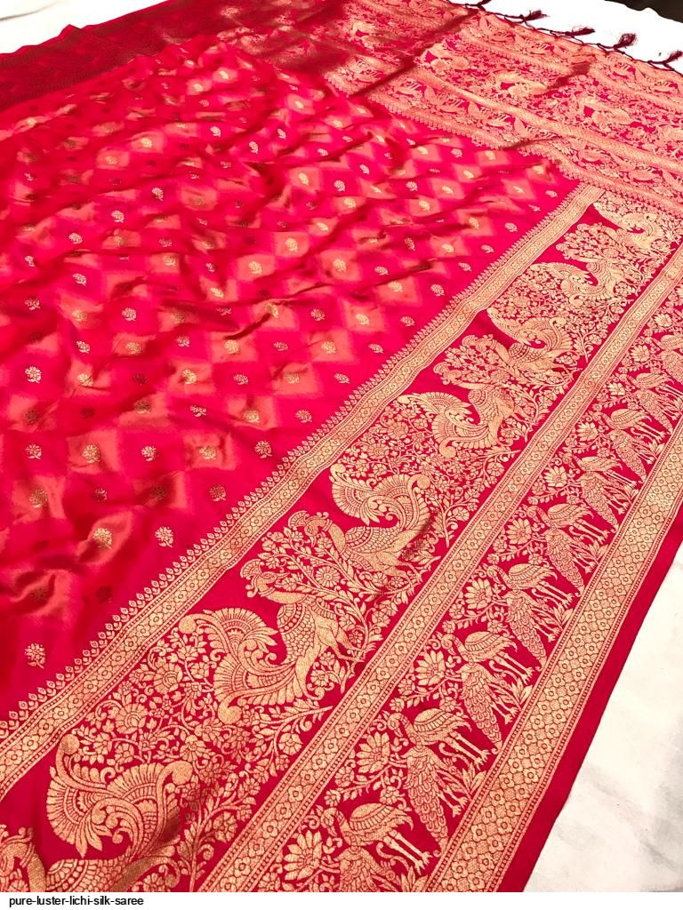 PURE LUSTER LICHI SILK SAREE F