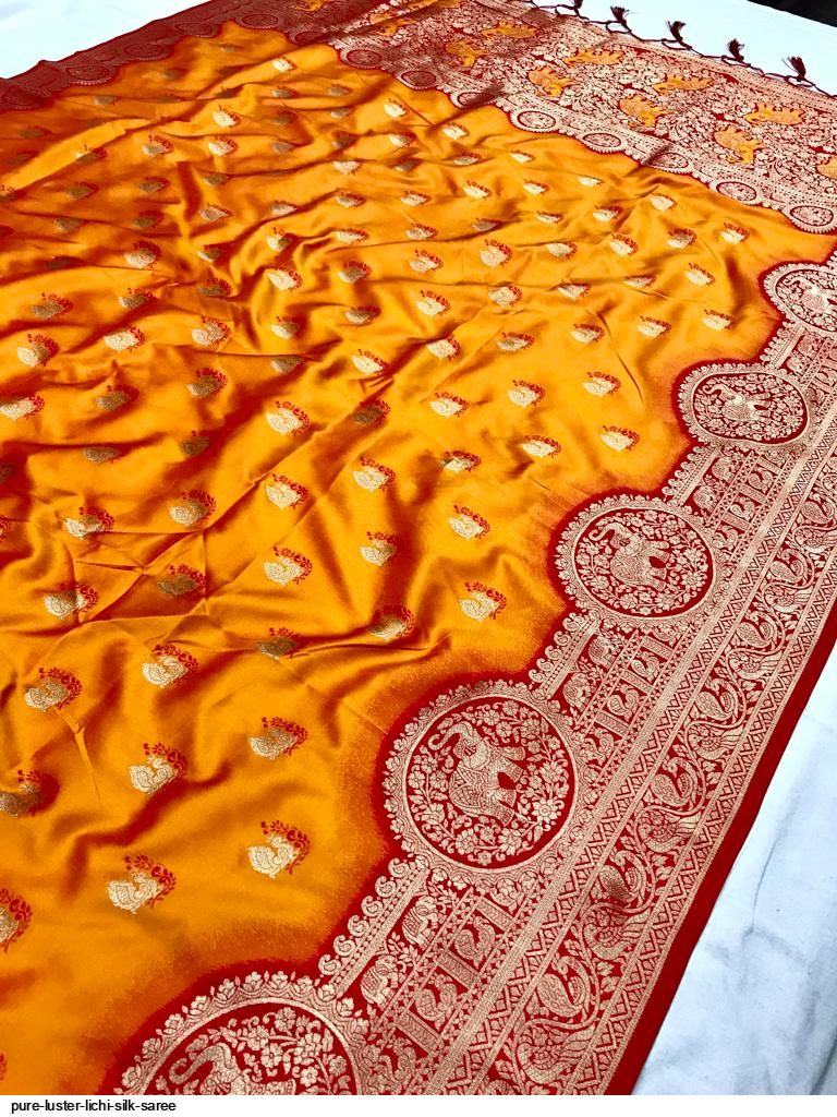 PURE LUSTER LICHI SILK SAREE B