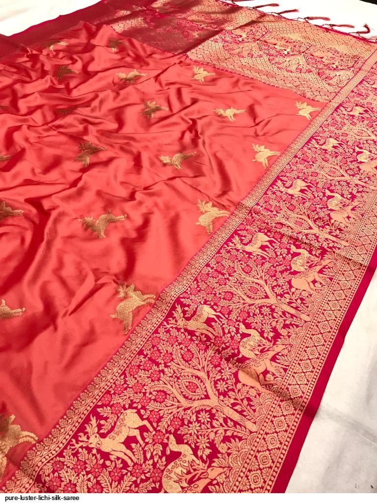 PURE LUSTER LICHI SILK SAREE D