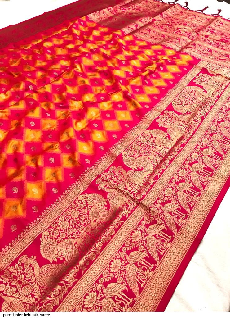 PURE LUSTER LICHI SILK SAREE H