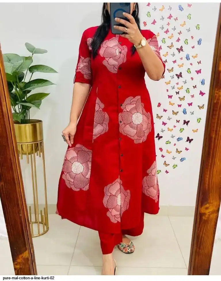 PURE MAL COTTON A LINE KURTI 02