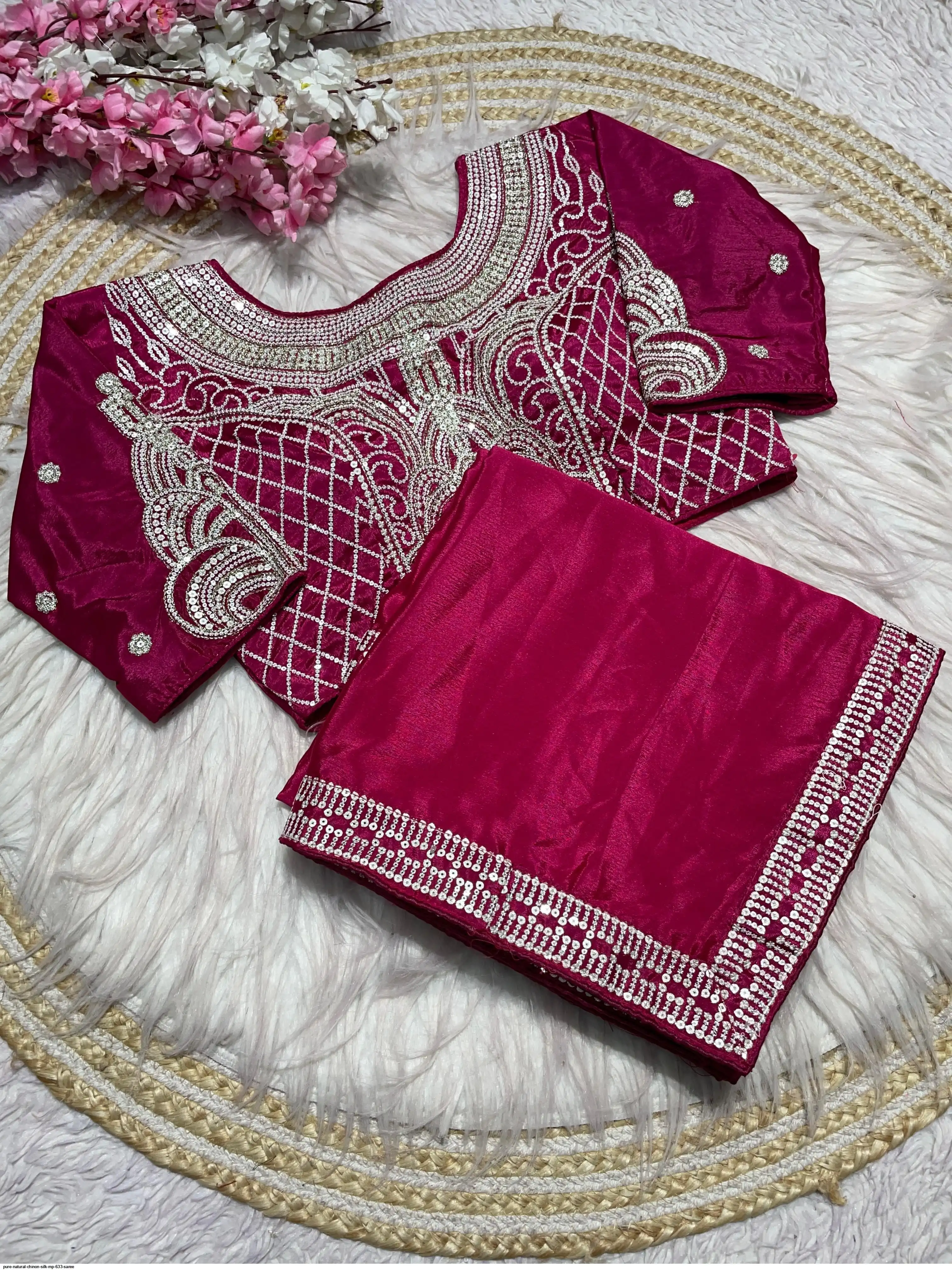 PURE NATURAL CHINON SILK MP 633 SAREE 2