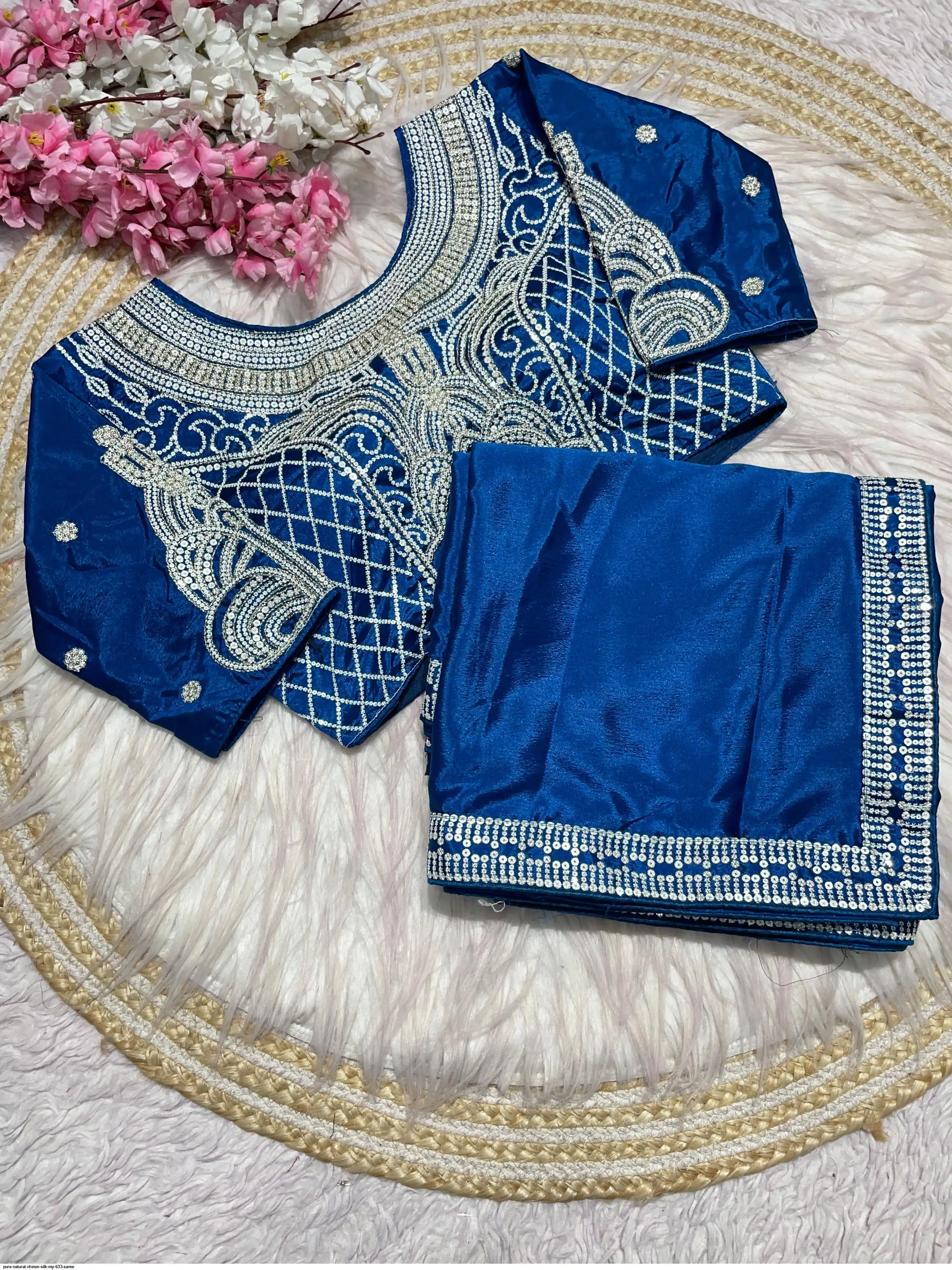 PURE NATURAL CHINON SILK MP 633 SAREE 4