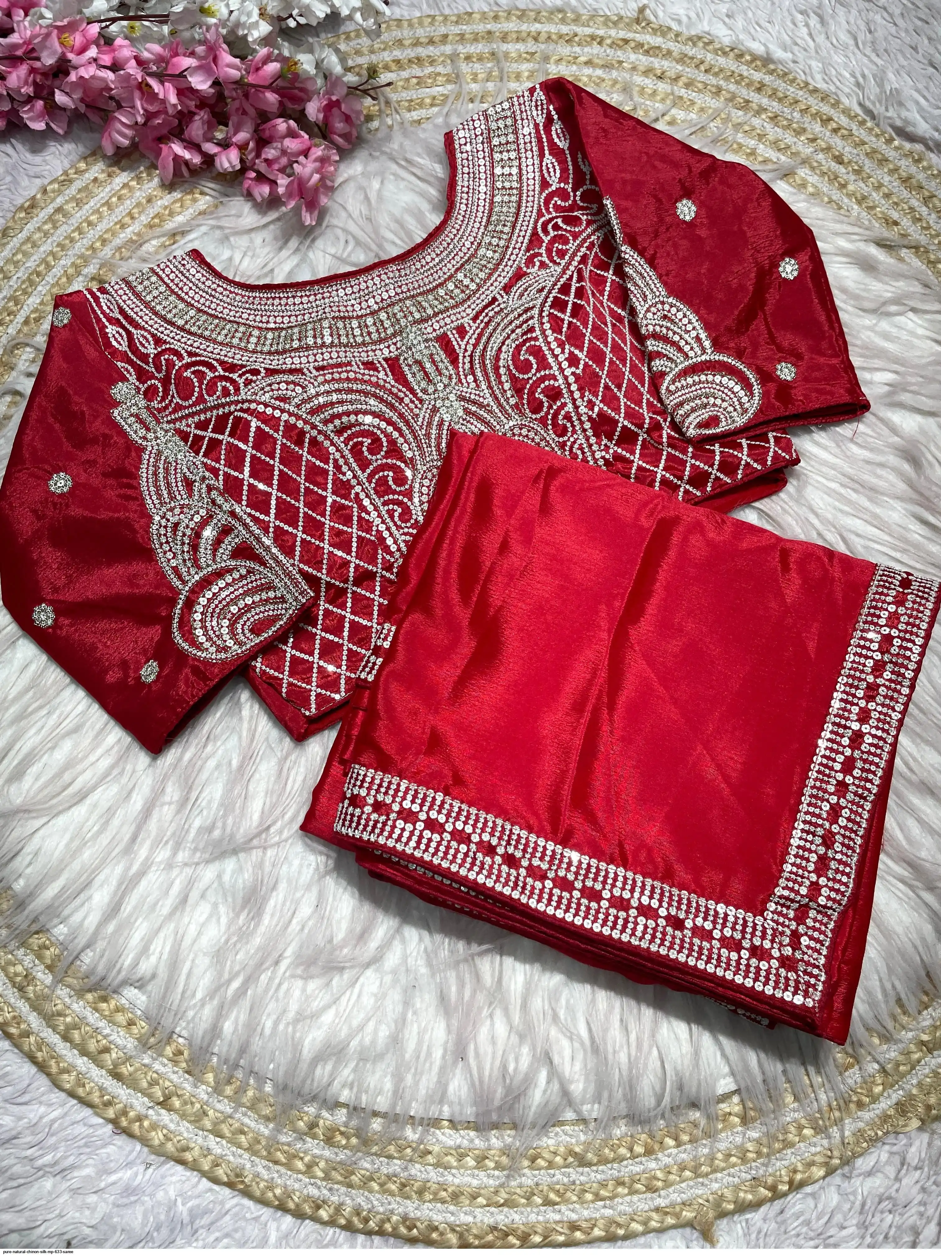 PURE NATURAL CHINON SILK MP 633 SAREE 3