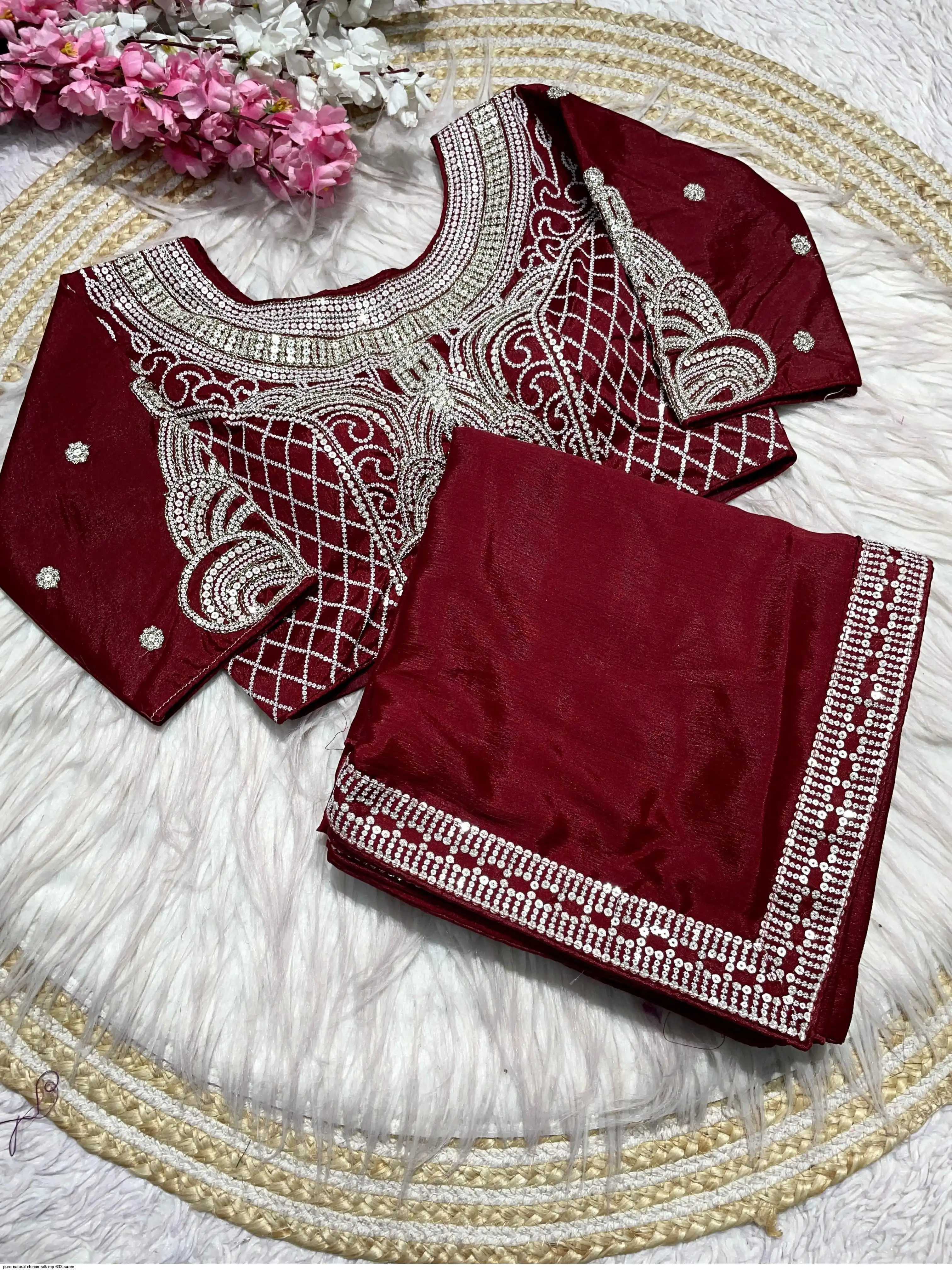 PURE NATURAL CHINON SILK MP 633 SAREE 5