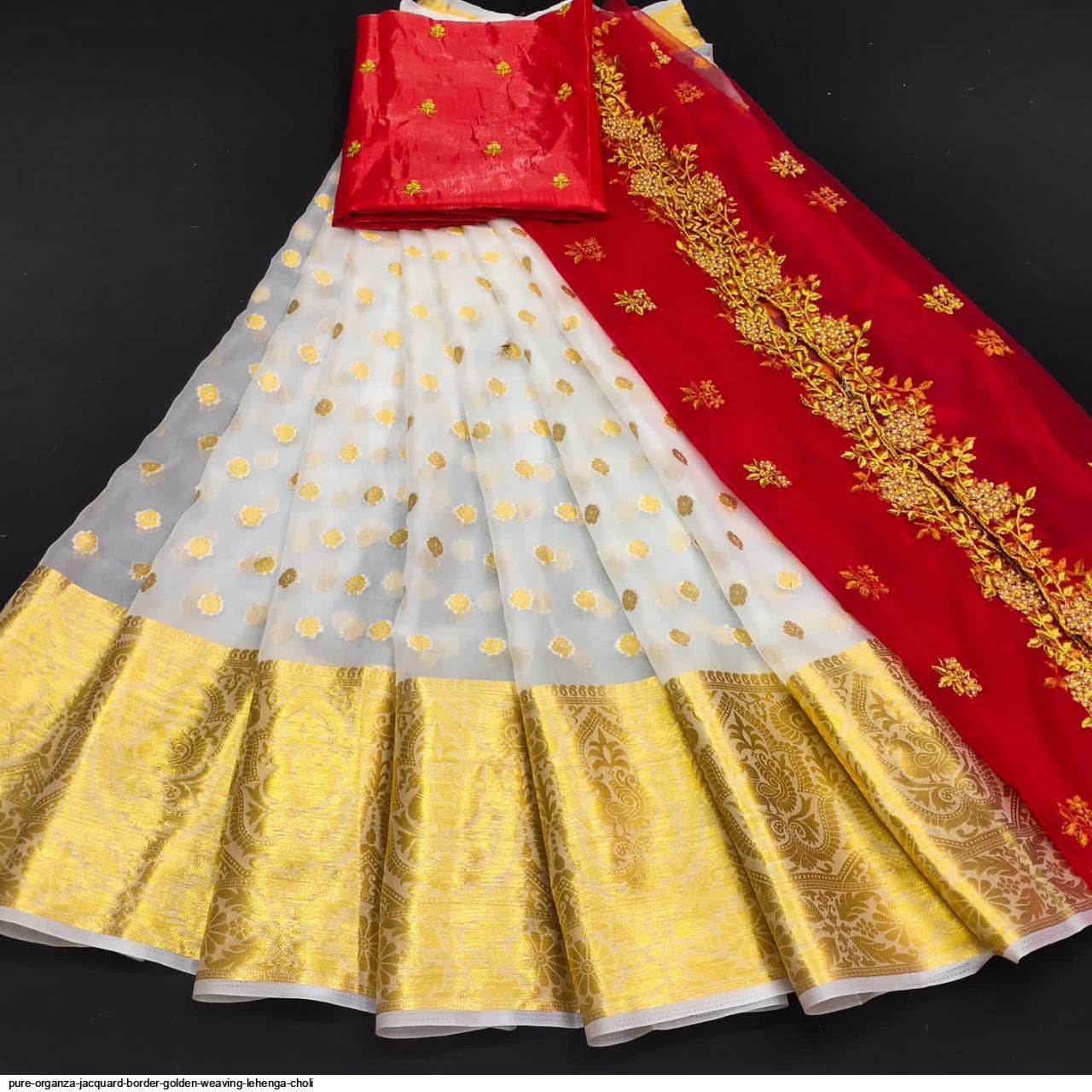 aqua blue and black n golden borders net lehenga-choli - STYLELUST - 686871