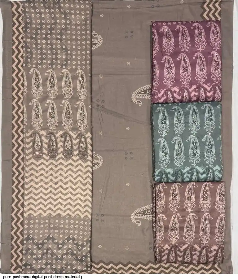 PURE PASHMINA DIGITAL PRINT DRESS MATERIAL J