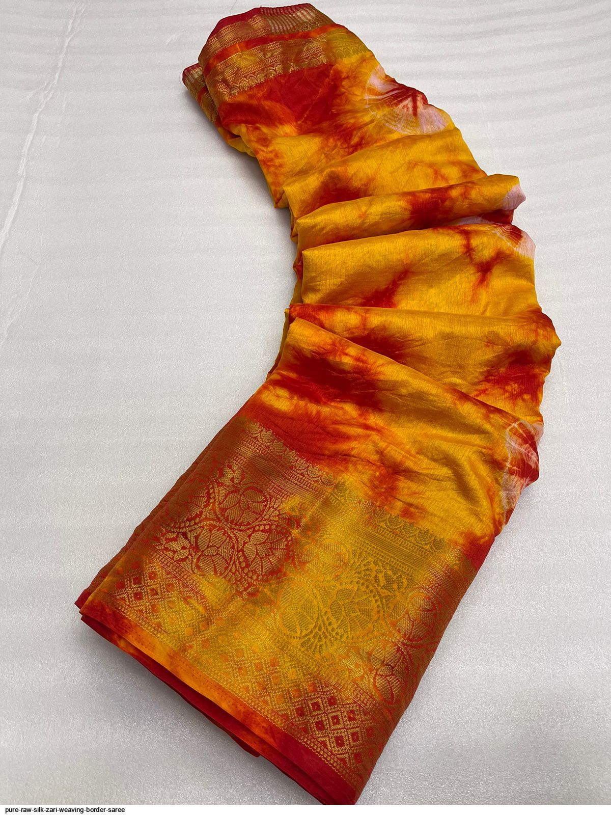 Pure Raw Silk Zari Weaving Border Saree