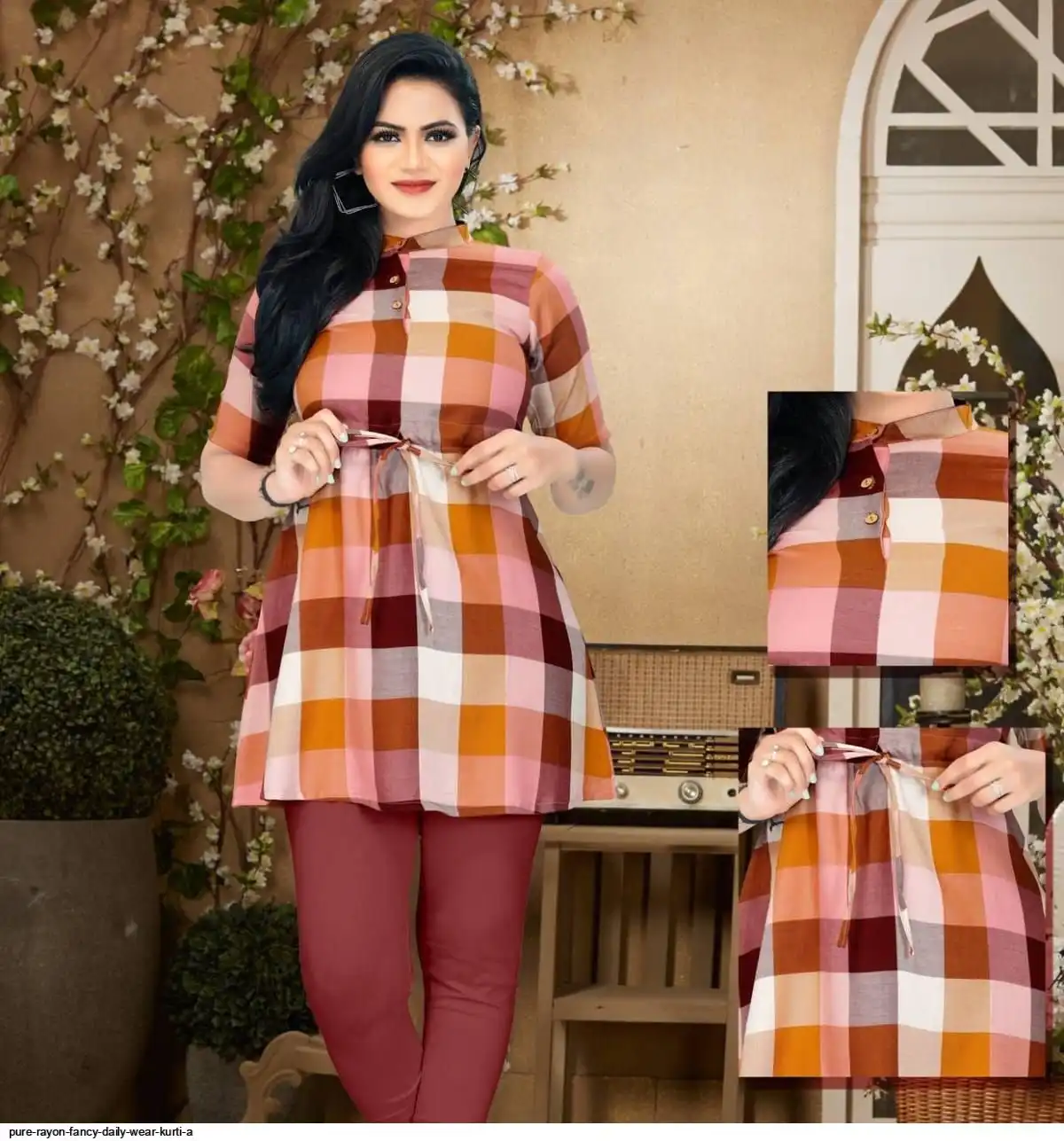 PURE RAYON FANCY DAILY WEAR KURTI A