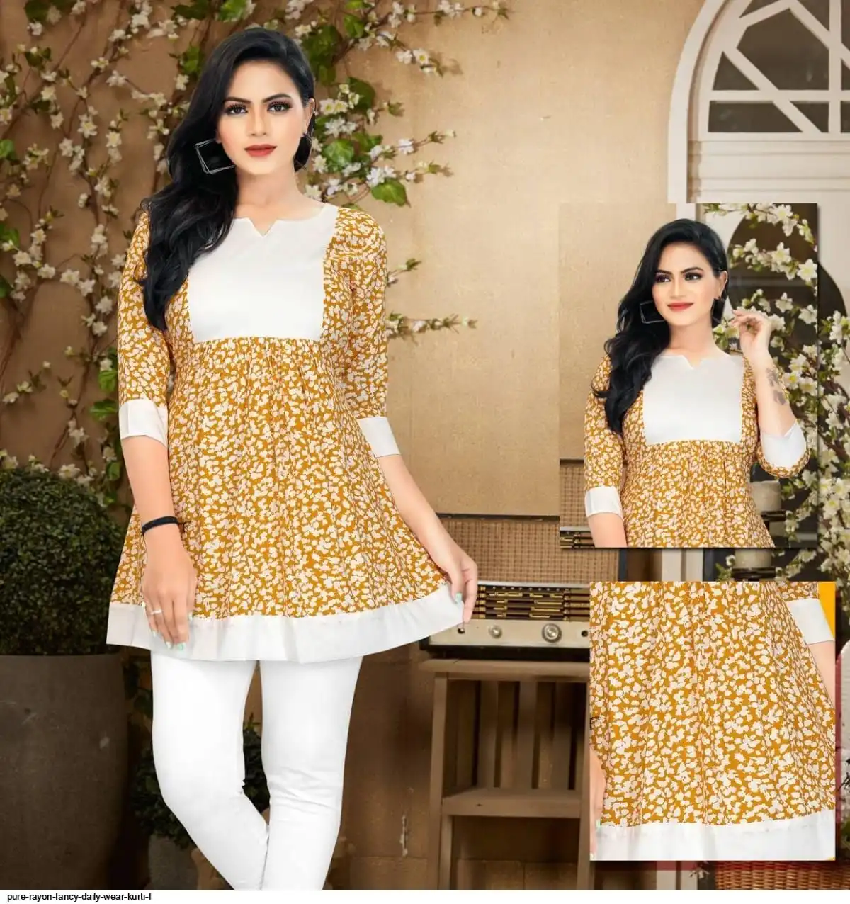 PURE RAYON FANCY DAILY WEAR KURTI F