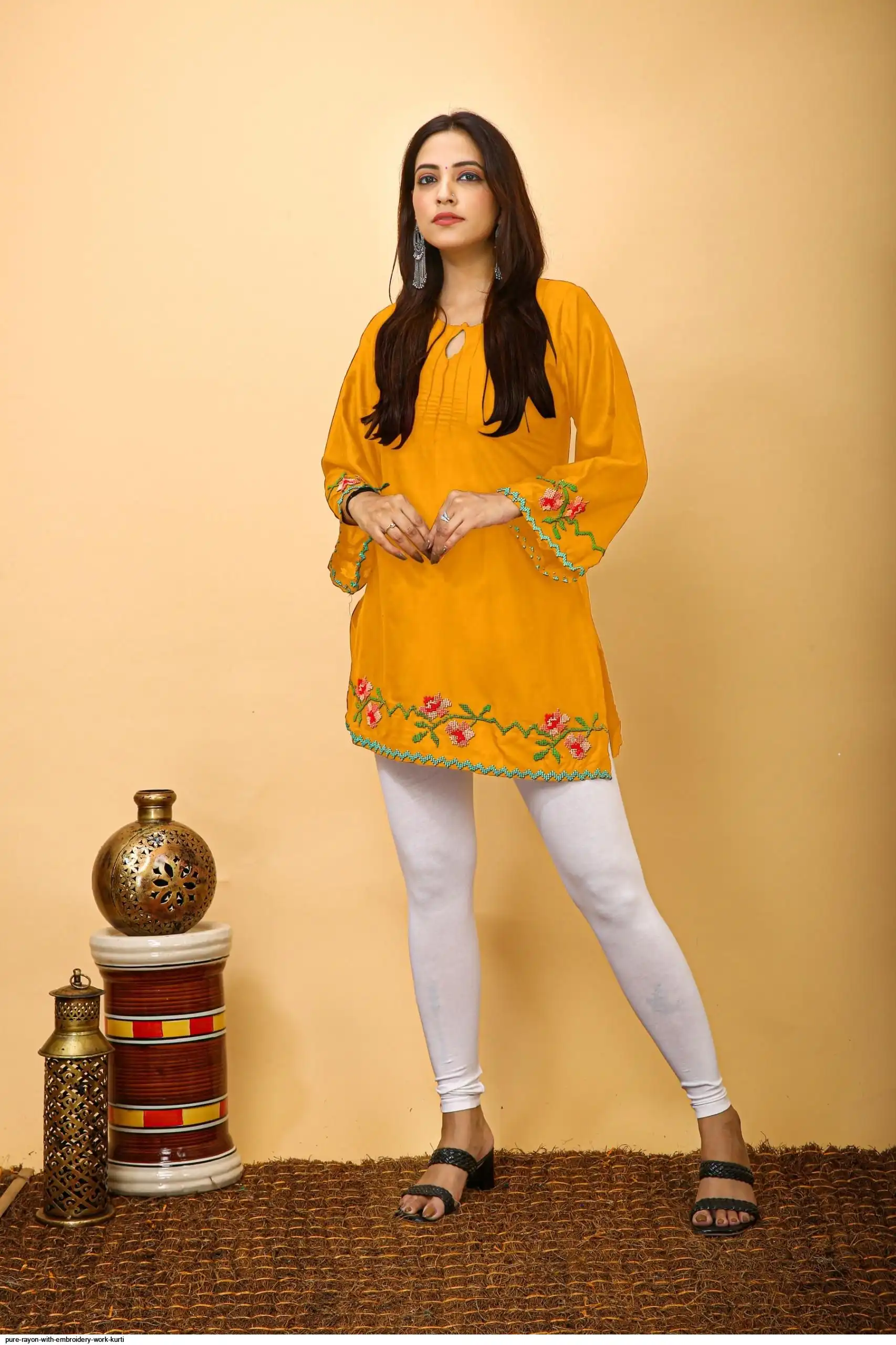 PURE RAYON WITH EMBROIDERY WORK KURTI 2