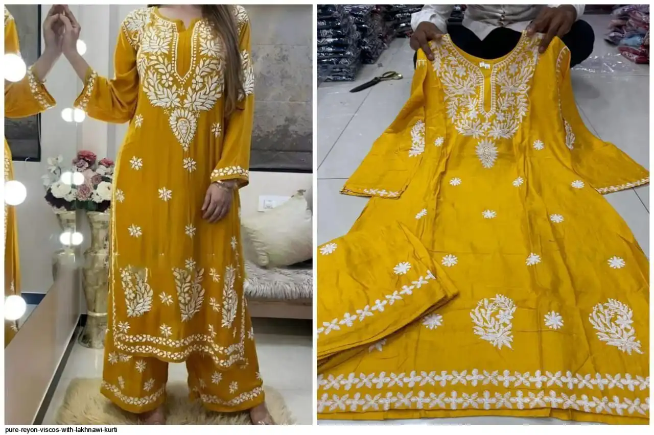 PURE REYON VISCOS WITH LAKHNAWI KURTI F