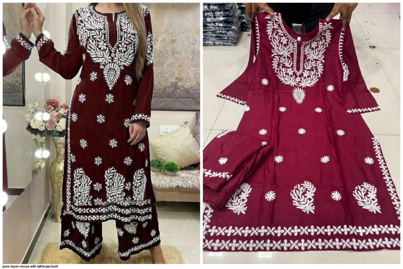 PURE REYON VISCOS WITH LAKHNAWI KURTI E