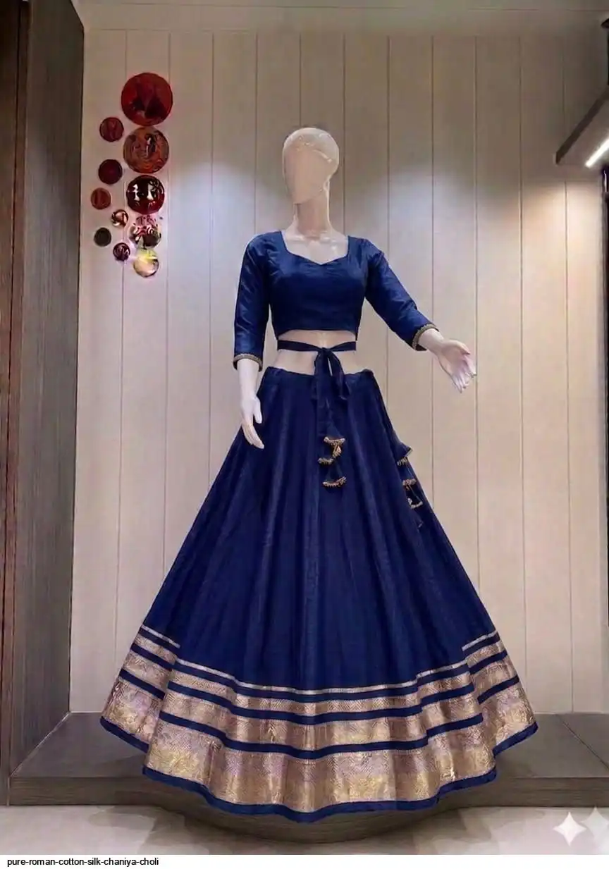 PURE ROMAN COTTON SILK CHANIYA CHOLI 3
