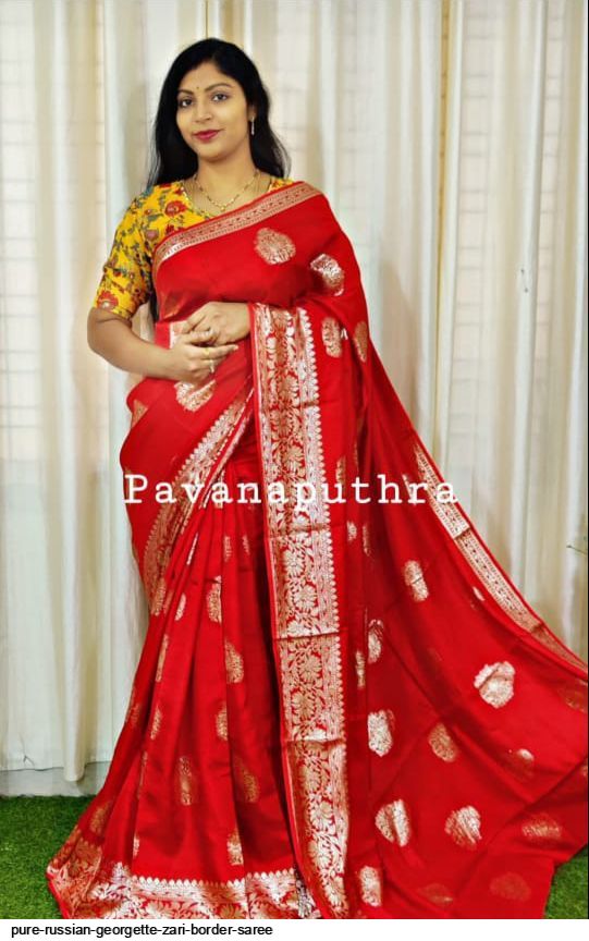 Buy Soch Womens Mustard Georgette Zari Woven Saree With Zari With  Unstitched Blouse online