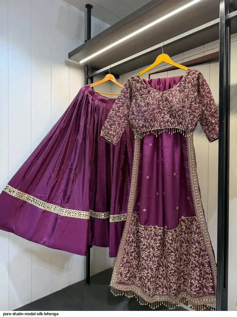 PURE SHATIN MODAL SILK LEHENGA 4