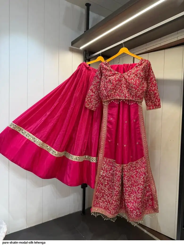 PURE SHATIN MODAL SILK LEHENGA 2