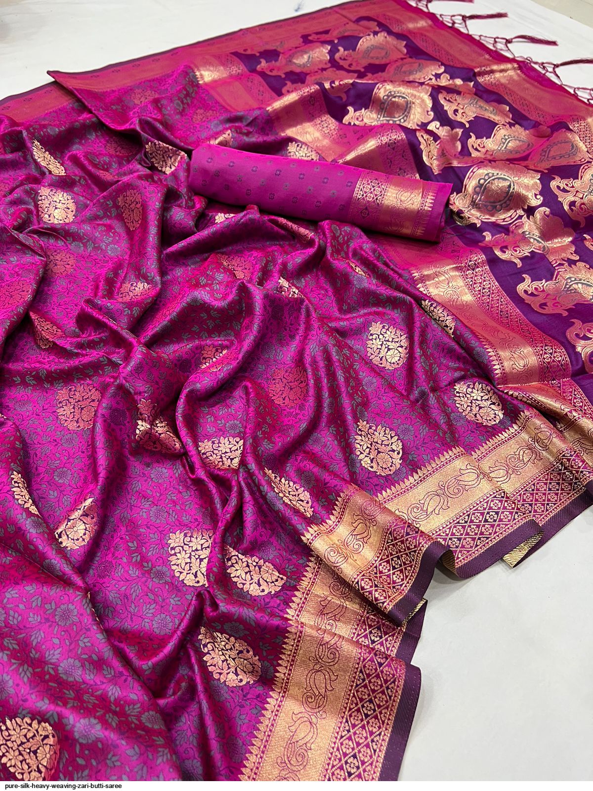 Pure Silk Heavy Weaving Zari Butti saree