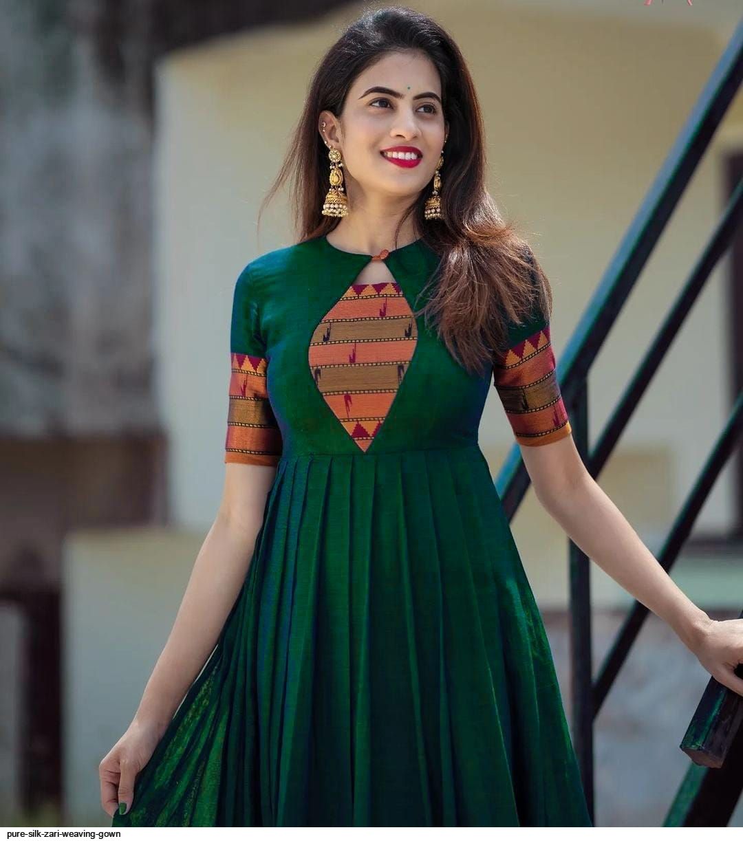 Convert old Saree into Long gown/Kurta/Kurti Design Ideas || Long Gown  Making Ideas - YouTube | Model rok, Gaun sari, Gaun saree