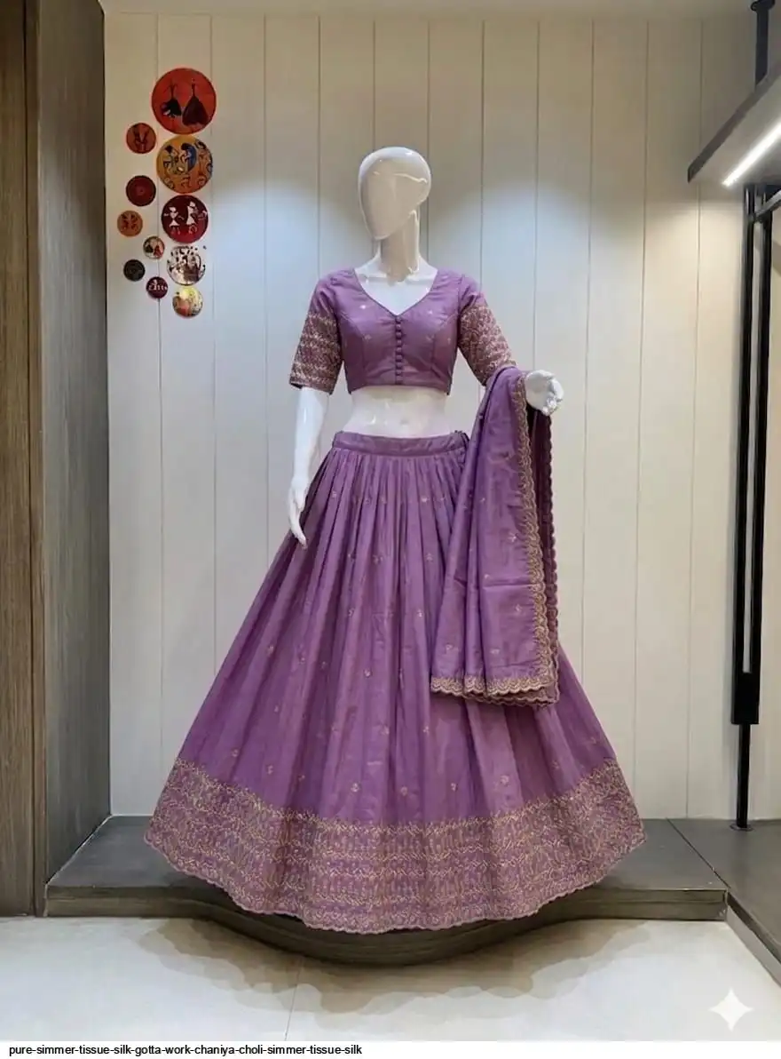 PURE SIMMER TISSUE SILK GOTTA WORK CHANIYA CHOLI SIMMER TISSUE SILK 2
