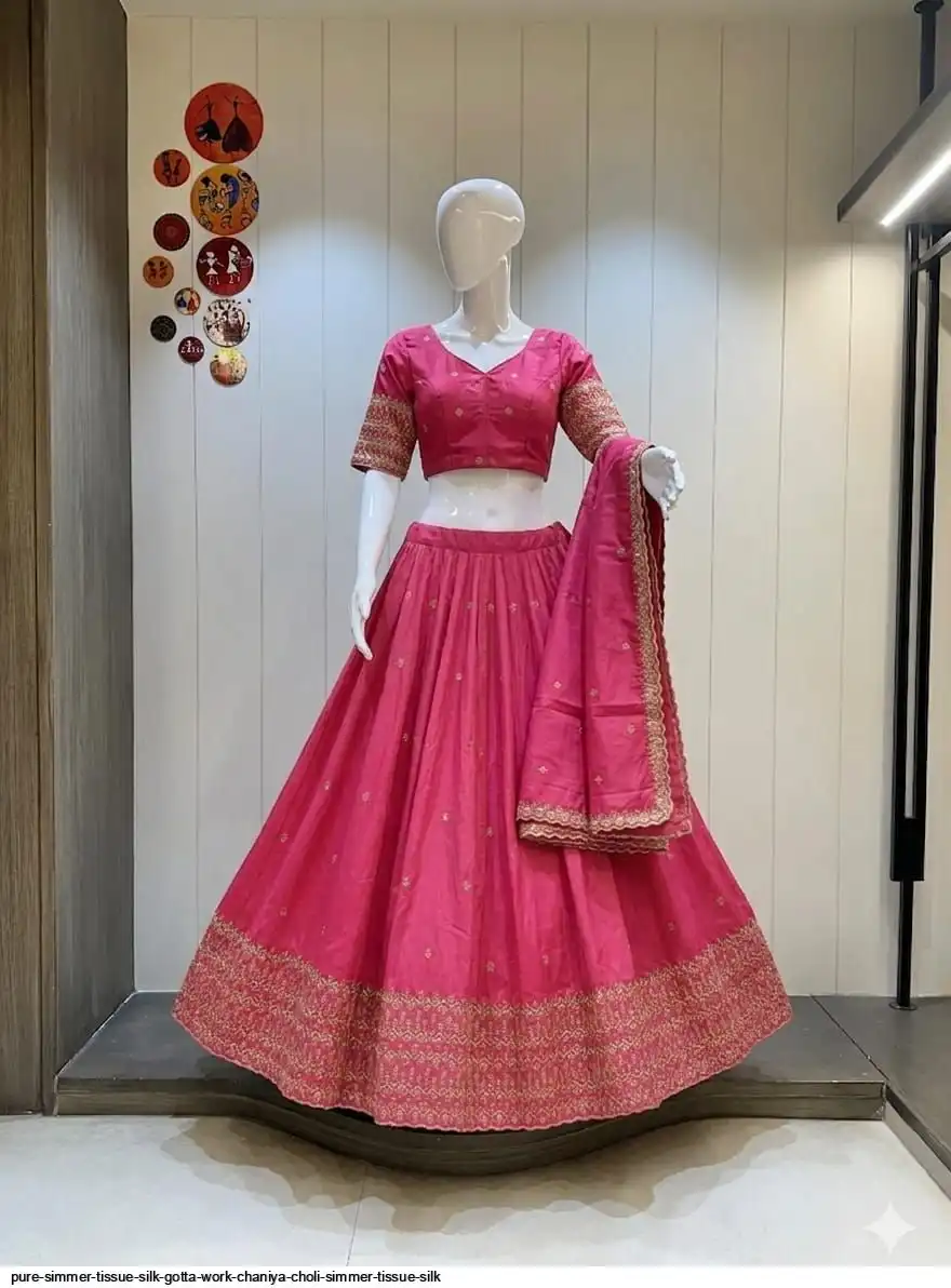PURE SIMMER TISSUE SILK GOTTA WORK CHANIYA CHOLI SIMMER TISSUE SILK 4