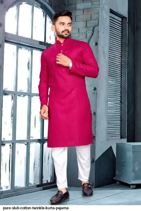 PURE SLUB COTTON TWINKLE KURTA PAJAMA C