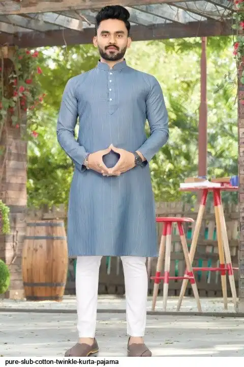 PURE SLUB COTTON TWINKLE KURTA PAJAMA N