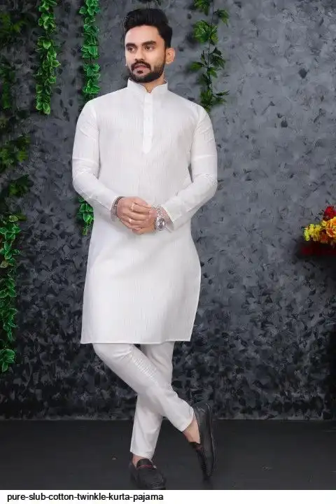 PURE SLUB COTTON TWINKLE KURTA PAJAMA D