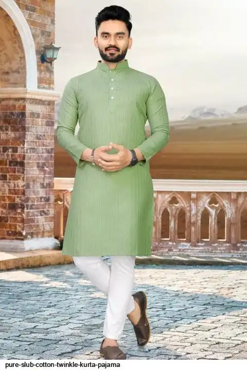 PURE SLUB COTTON TWINKLE KURTA PAJAMA I
