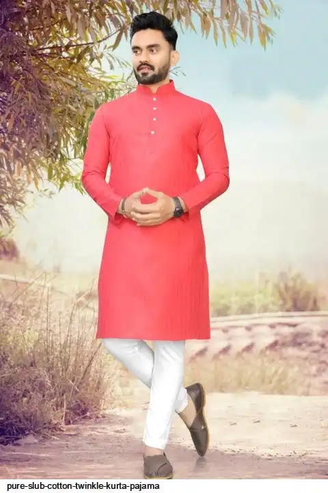 PURE SLUB COTTON TWINKLE KURTA PAJAMA L
