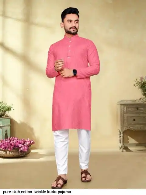 PURE SLUB COTTON TWINKLE KURTA PAJAMA A