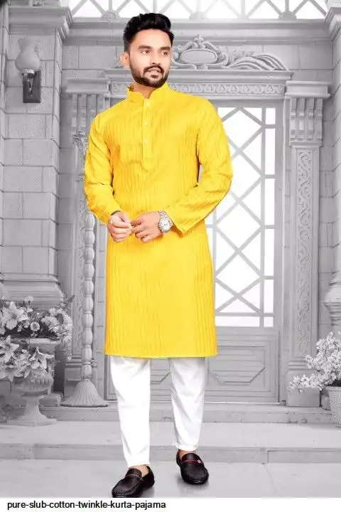 PURE SLUB COTTON TWINKLE KURTA PAJAMA H