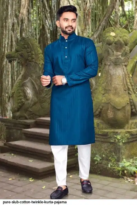PURE SLUB COTTON TWINKLE KURTA PAJAMA F